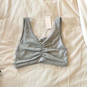 Gray crop top